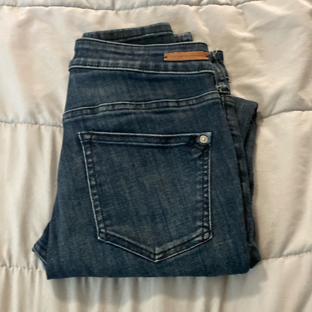 Anthropologie Blue Skinny Jeans with Subtle Fading
